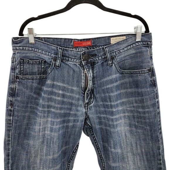 Vintage Guess Jeans Los Angeles 1981 Relaxed Straight Rowland Fit Whiskered 36W - Picture 7 of 12